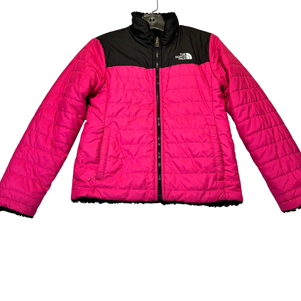 The North Face Reversible Perrito Jacket Kids L 14/16 Pink Black Puffer Gorpcore